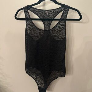 Victoria's Secret Black Leopard Bodysuit